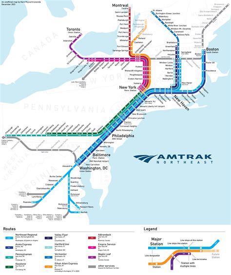 amtrak northeast regional route map.